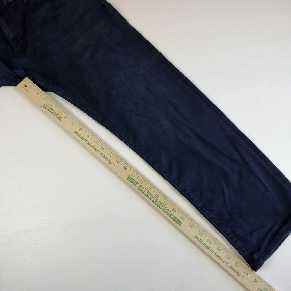 Mavi Zach Straight Leg Jeans Men’s 37W 28.5L Stretch Cotton Blend Dark Wash Blue